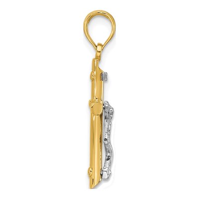 14K Two-Tone Gold INRI Crucifix Pendant – view 3
