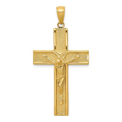14K Yellow Gold Crucifix Pendant