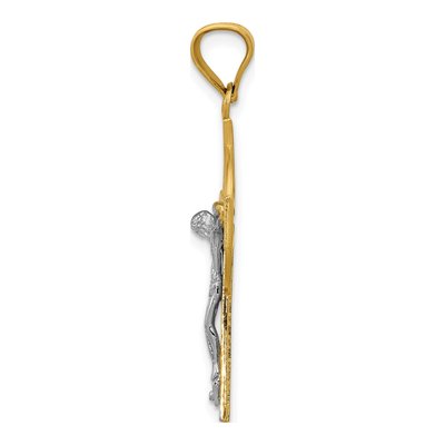 14K Two-Tone Gold Iona Crucifix Pendant – view 3