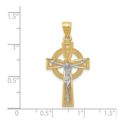 14K Two-Tone Gold Iona Crucifix Pendant – view 4