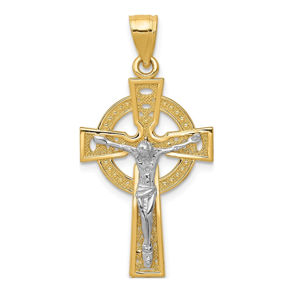 14K Two-Tone Gold Iona Crucifix Pendant