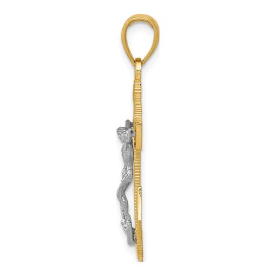14K Two-Tone Gold Mariners Crucifix Pendant – view 3