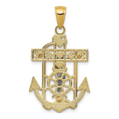 14K Two-Tone Gold Mariners Crucifix Pendant – view 5
