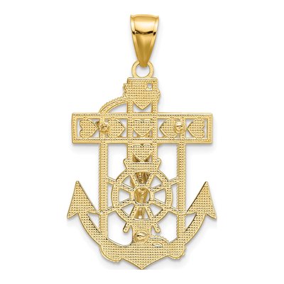 14K Two-Tone Gold Mariners Crucifix Pendant – view 5