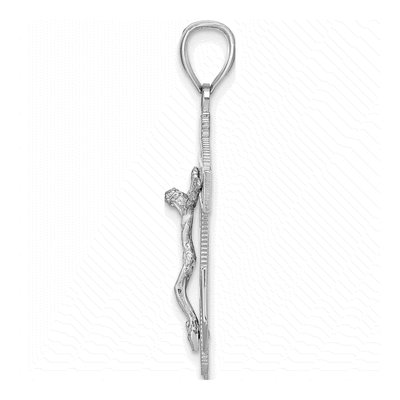 14K White Gold Mariners Crucifix Pendant – view 3