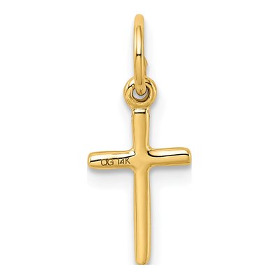 14K Yellow Gold Small Cross Pendant – view 4