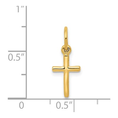 14K Yellow Gold Small Cross Pendant – view 5