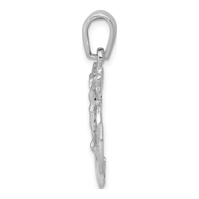 14K White Gold Mariners Crucifix Pendant – view 3
