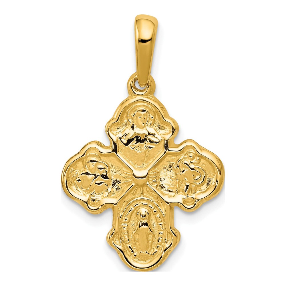 14K Yellow Gold Four Way Medal Pendant