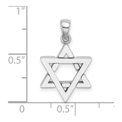 14K White Gold Star of David Pendant – view 4