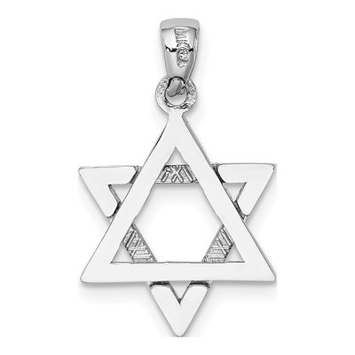 14K White Gold Star of David Pendant – view 5
