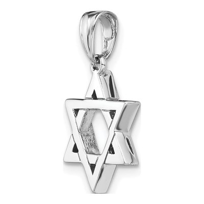 14K White Gold Star of David Pendant – view 6