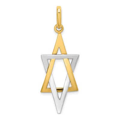 14K Yellow Gold Star of David Charm