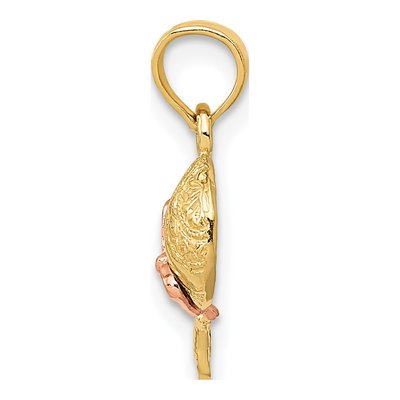 14K Two-Tone Gold Baby Rattle Pendant – view 3