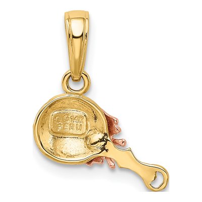 14K Two-Tone Gold Baby Rattle Pendant – view 4