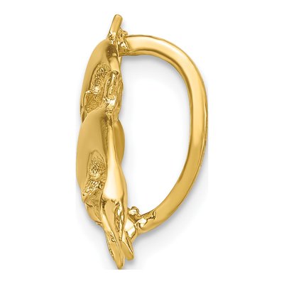 14K Yellow Gold Four Dolphins Omega Slide Pendant – view 3