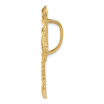 14K Yellow Gold Large Palm Tree Omega Slide Pendant – view 3