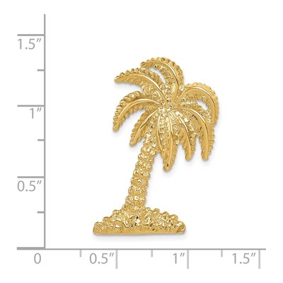 14K Yellow Gold Large Palm Tree Omega Slide Pendant – view 5