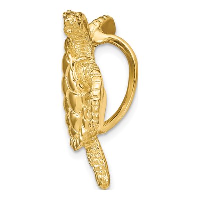 14K Yellow Gold Large Sea Turtle Omega Slide Pendant – view 3