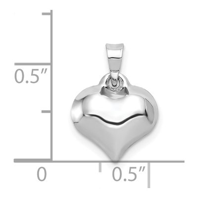 14K White Gold Puffed Heart Pendant – view 5