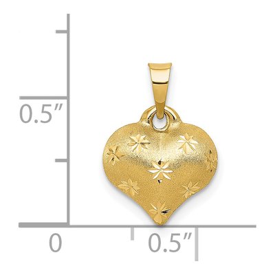 14K Yellow Gold Puffed Heart Pendant – view 4