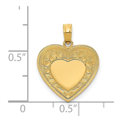 14K Yellow Gold Heart Pendant – view 5