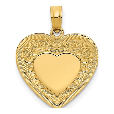 14K Yellow Gold Heart Pendant