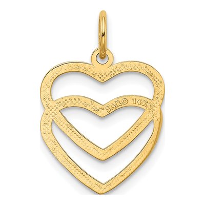 14K Yellow Gold Double Heart Pendant – view 4