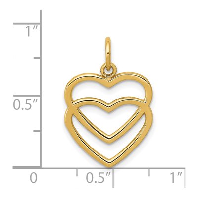 14K Yellow Gold Double Heart Pendant – view 5