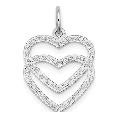 14K White Gold Double Heart Pendant – view 4