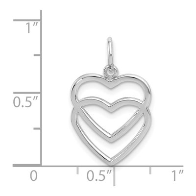 14K White Gold Double Heart Pendant – view 5
