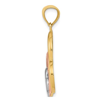 14K Two-Tone Gold 3-Hearts Pendant – view 3