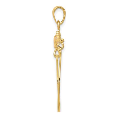 14K Two-Tone Gold Leaves Flower Holder Pendant – view 3