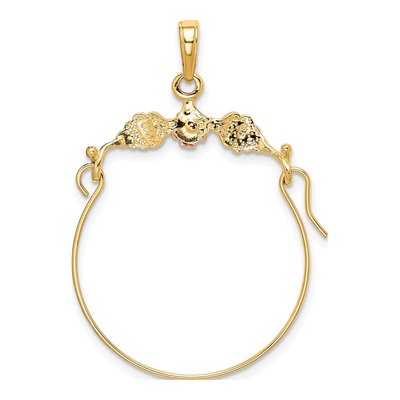 14K Two-Tone Gold Leaves Flower Holder Pendant – view 4
