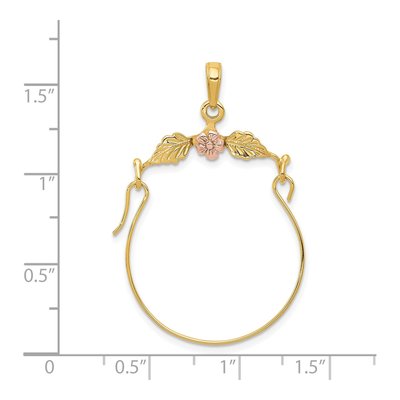 14K Two-Tone Gold Leaves Flower Holder Pendant – view 5