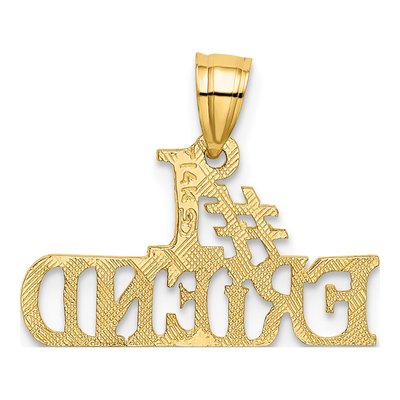 14K Yellow Gold Friend Number 1 Pendant – view 4