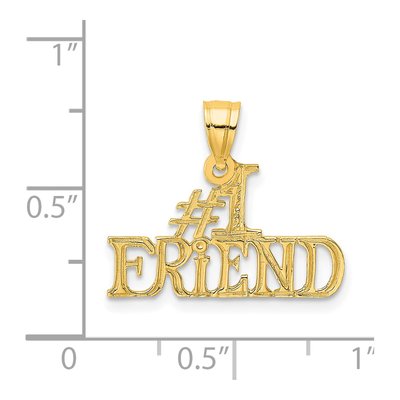 14K Yellow Gold Friend Number 1 Pendant – view 5