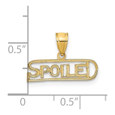 14K Yellow Gold Spoiled Word Pendant – view 4