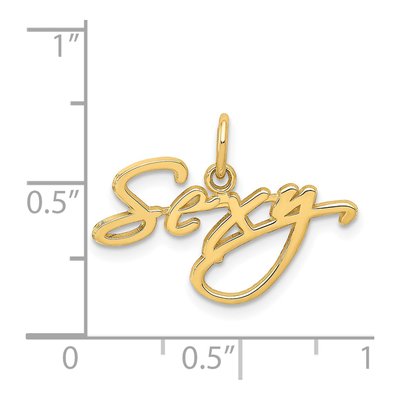 14K Yellow Gold SEXY Pendant – view 5