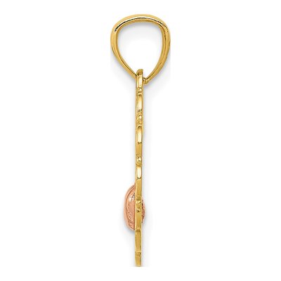 14K Two-Tone Gold MOM Heart Pendant – view 3