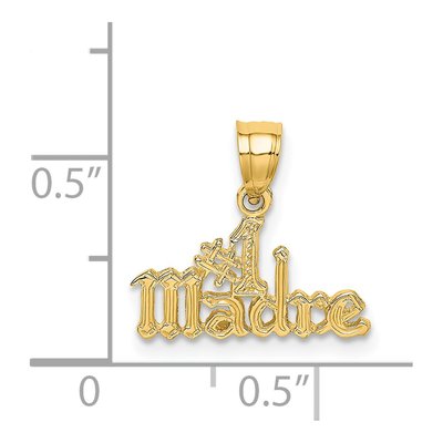 14K Yellow Gold Madre Number 1 Pendant – view 5