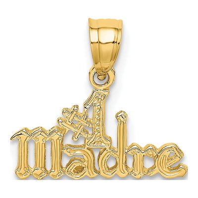 14K Yellow Gold Madre Number 1 Pendant