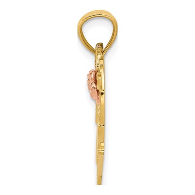 14K Two-Tone Gold Mom Heart Number 1 Pendant – view 3