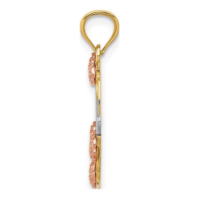 14K Two-Tone Gold MOM Heart Pendant – view 3