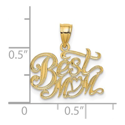 14K Yellow Gold BEST MOM Pendant – view 4