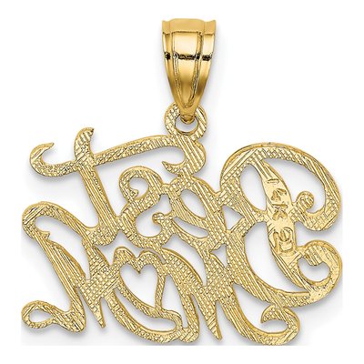 14K Yellow Gold BEST MOM Pendant – view 5