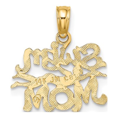 14K Yellow Gold SWIM MOM Swimmer Charm Pendant – view 5