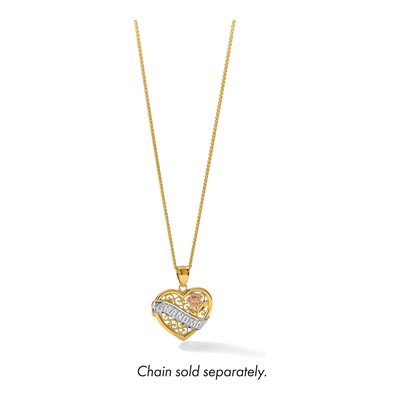 14K Two-Tone Gold Grandma Heart Pendant – view 6