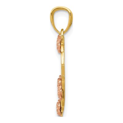 14K Two-Tone Gold Grandma Heart Pendant – view 3