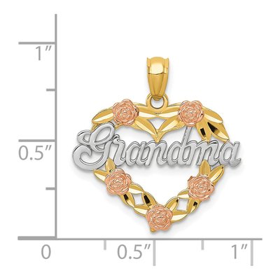 14K Two-Tone Gold Grandma Heart Pendant – view 5